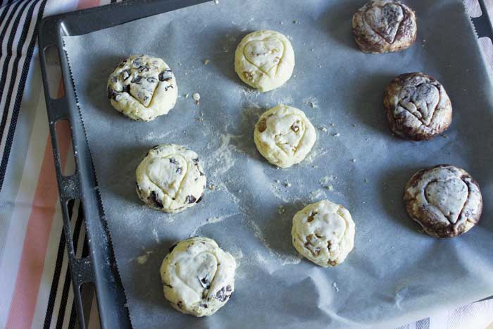 Quarkbrötchen Topfenlaberl Chocolate Chip Walnuss Karamell Ovomaltine Conny's Küchlein